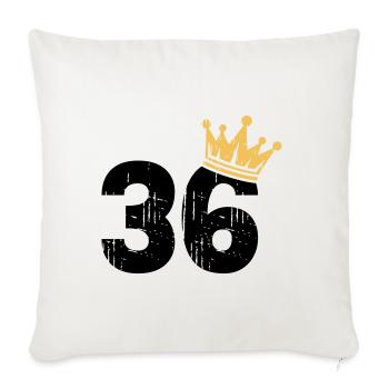 36 Crown 36e anniversaire 36 ans - Housse de coussin décorative 45 x 45 cm - blanc nature - Devant