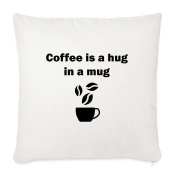 Le café est mon langage d’amour - Housse de coussin décorative 45 x 45 cm - blanc nature - Devant