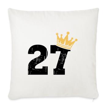 27 Crown 27th Birthday 27 Years - Sofa pillowcase 17,3'' x 17,3'' (45 x 45 cm) - natural white - Front