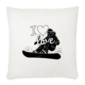 Ich liebe Snowboarden, Wintersport - Sofakissenbezug 45 x 45 cm - Naturweiß  - Vorne