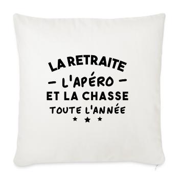 T-shirt Retreat, Aperitif and Hunting Humor - Sofa pillowcase 17,3'' x 17,3'' (45 x 45 cm) - natural white - Front