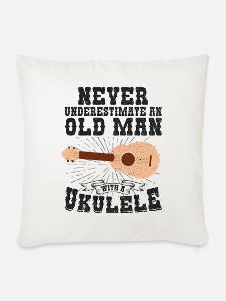 Ukulele - Sofakissenbezug 45 x 45 cm - Naturweiß
