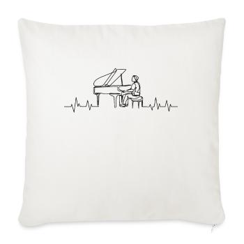 Battement de cœur du piano - Housse de coussin décorative 45 x 45 cm - blanc nature - Devant