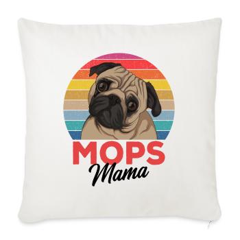 Mops - Sofakissenbezug 45 x 45 cm - Naturweiß  - Vorne