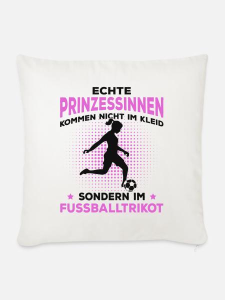 Fußball Mädchen - Sofakissenbezug 45 x 45 cm - Naturweiß