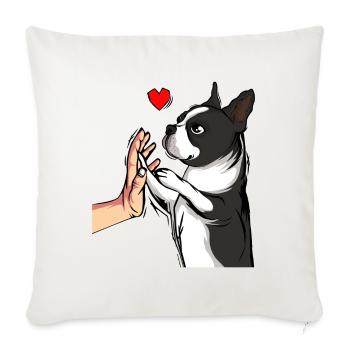 Boston Terrier Dogs Dear Mistress - Sofa pillowcase 17,3'' x 17,3'' (45 x 45 cm) - natural white - Front
