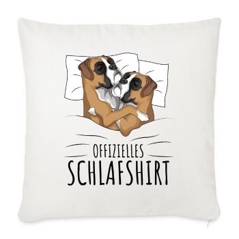 Boxer Hund - Sofakissenbezug 45 x 45 cm - Naturweiß  - Vorne