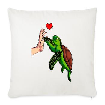 Tortues - Housse de coussin décorative 45 x 45 cm - blanc nature - Devant