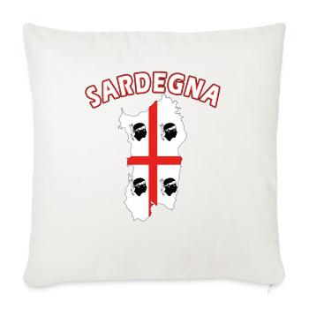 Sardinien Landkarte Urlaub Motorrad Flagge - Sofakissenbezug 45 x 45 cm - Naturweiß  - Vorne