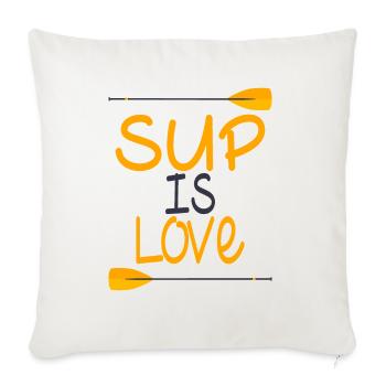 Le SUP, c'est l'amour du stand up paddle - Housse de coussin décorative 45 x 45 cm - blanc nature - Devant