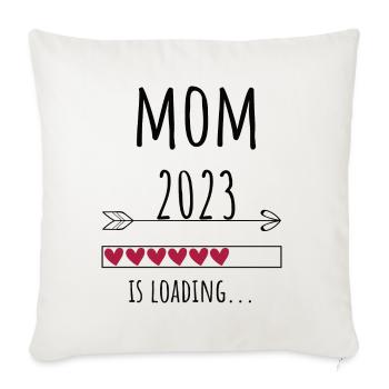 Mom 2023 Pregnancy Expectant Mom Gift - Sofa pillowcase 17,3'' x 17,3'' (45 x 45 cm) - natural white - Front