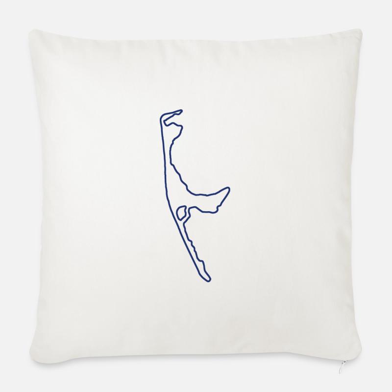 sylt umriss blau - Sofakissenbezug 45 x 45 cm - Naturweiß 
