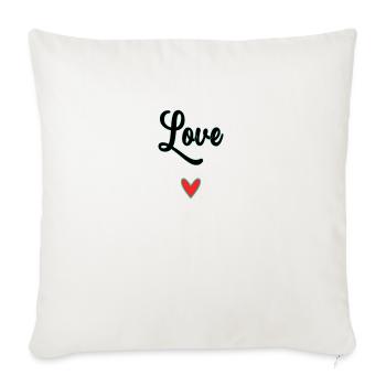 MOM. MOTHER'S DAY. HEART. FEAST. HAPPY BIRTHDAY - Sofa pillowcase 17,3'' x 17,3'' (45 x 45 cm) - natural white - Front