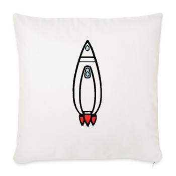 Vecteur de vol spatial spatial de fusée spatiale - Housse de coussin décorative 45 x 45 cm - blanc nature - Devant