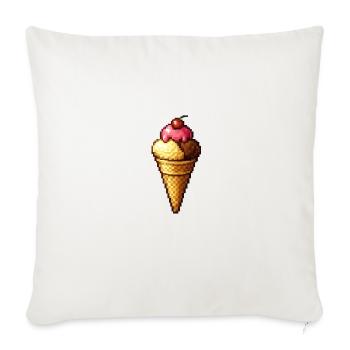 Retro Pixel Eiscreme Cone - Sofa pillowcase 17,3'' x 17,3'' (45 x 45 cm) - natural white - Front