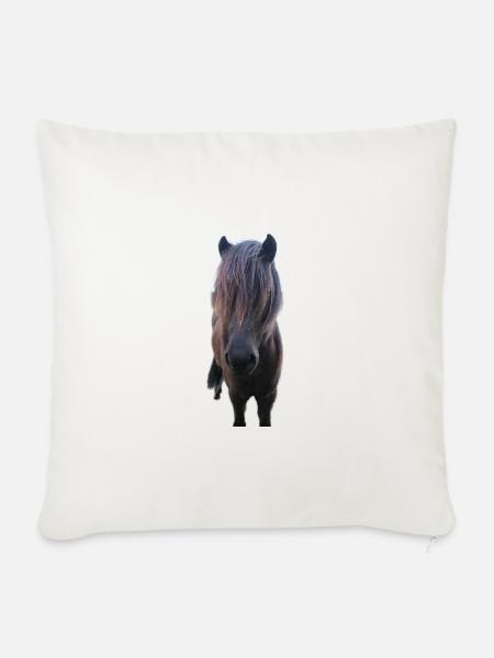Pferde T-shirt Geschenk Reiter  - Sofakissenbezug 45 x 45 cm - Naturweiß 