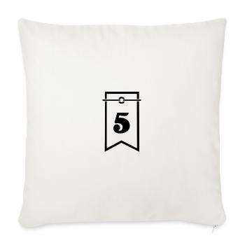 5. 5 ANS. 5e ANNIVERSAIRE. ANNIVERSAIRE 5 ANS. 5. - Housse de coussin décorative 45 x 45 cm - blanc nature - Devant