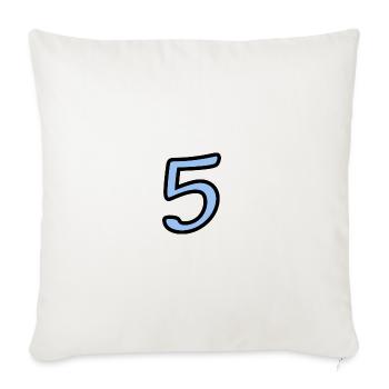 5. 5 ANS. 5e ANNIVERSAIRE. ANNIVERSAIRE 5 ANS. 5. - Housse de coussin décorative 45 x 45 cm - blanc nature - Devant