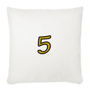 5. 5 ANS. 5e ANNIVERSAIRE. ANNIVERSAIRE 5 ANS. 5. - Housse de coussin décorative 45 x 45 cm - blanc nature - Devant