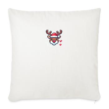 8 Bit Christmas Reindeer Head - Sofa pillowcase 17,3'' x 17,3'' (45 x 45 cm) - natural white - Front