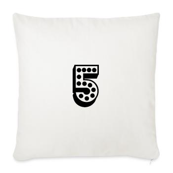 5. 5 ANS. 5e ANNIVERSAIRE. ANNIVERSAIRE 5 ANS. 5. - Housse de coussin décorative 45 x 45 cm - blanc nature - Devant