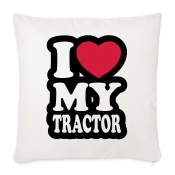 I love my tractor - Housse de coussin décorative 45 x 45 cm - blanc nature - Devant