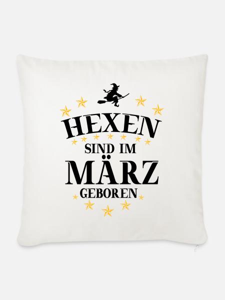 Hexen März - Sofakissenbezug 45 x 45 cm - Naturweiß 