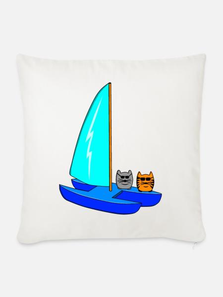 Segeln - Sofakissenbezug 45 x 45 cm - Naturweiß