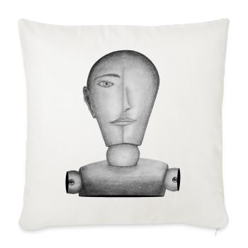 Mannequin dessiné - Housse de coussin décorative 45 x 45 cm - blanc nature - Devant