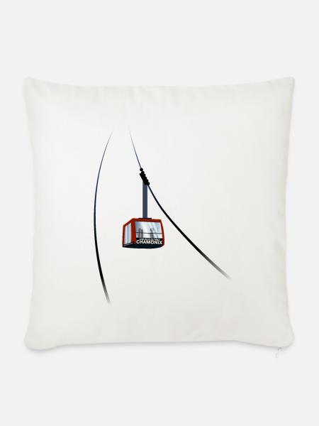 Gondelbahn Aiguille du Midi Chamonix leewarddesign - Sofakissenbezug 45 x 45 cm - Naturweiß