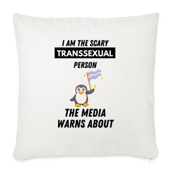 LGBTQIA Transsexual Flag Penguin Transgender - Sofa pillowcase 17,3'' x 17,3'' (45 x 45 cm) - natural white - Front
