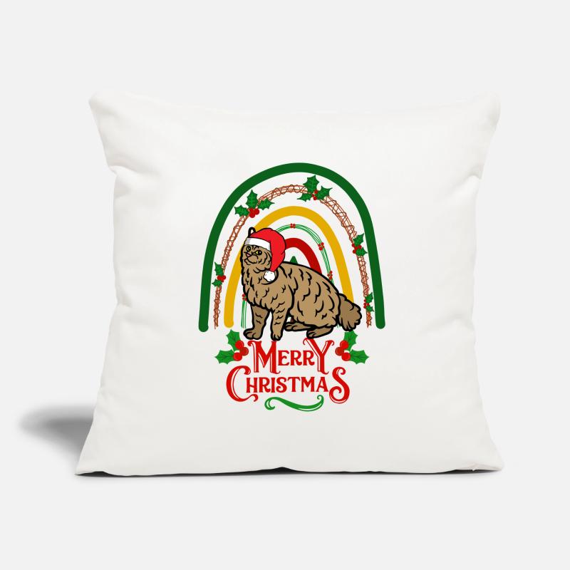 Pixie Bob Chat Noël Housse de coussin décorative 45 x 45 cm