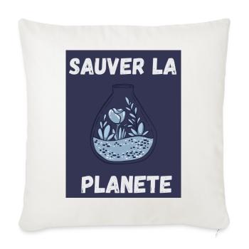 PLANETE. NATURE. JARDIN. ARBRE. FLEUR. ECOLOGIE - Housse de coussin décorative 45 x 45 cm - blanc nature - Devant