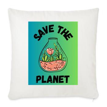 PLANET. PLANET. SPRING. GARDENING. RETIREMENT - Sofa pillowcase 17,3'' x 17,3'' (45 x 45 cm) - natural white - Front