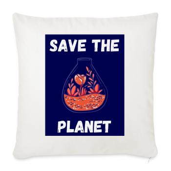 PLANET. EARTH DAY. ECOLOGY. GARDEN. TREE - Sofa pillowcase 17,3'' x 17,3'' (45 x 45 cm) - natural white - Front