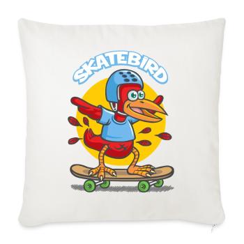 Skatebird - Housse de coussin décorative 45 x 45 cm - blanc nature - Devant