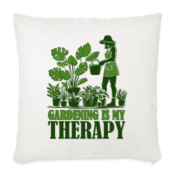 Gartenarbeit ist meine Therapie - Sofakissenbezug 45 x 45 cm - Naturweiß  - Vorne