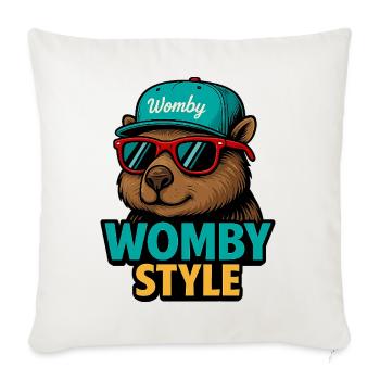 Castor style Womby avec lunettes de soleil - Housse de coussin décorative 45 x 45 cm - blanc nature - Devant