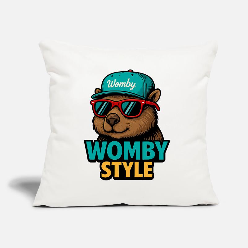 Castor style Womby avec lunettes de soleil Housse de coussin décorative 45 x 45 cm