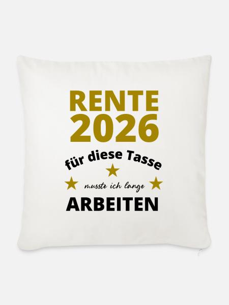 Rente 2026 Jubiläumsdesign - Sofakissenbezug 45 x 45 cm - Naturweiß 