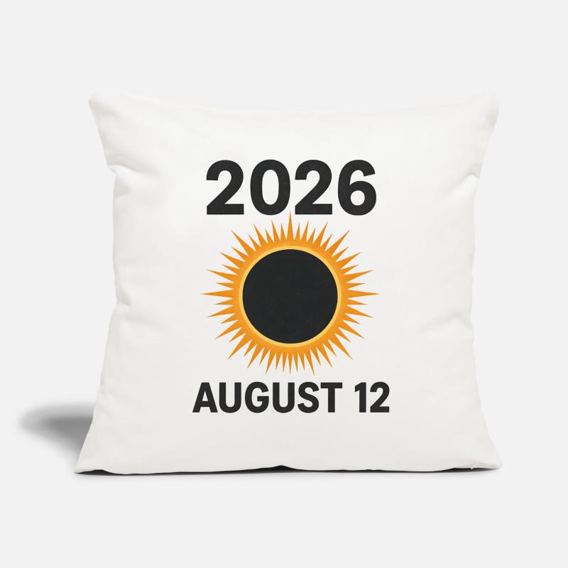 2026 August 12 - total solar eclipse Sofa pillowcase 17,3'' x 17,3'' (45 x 45 cm)
