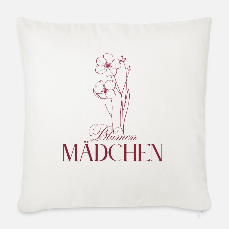 Blumenmädchen - Sofakissenbezug 45 x 45 cm - Naturweiß 
