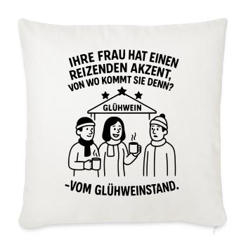 Witziger Weihnachts Spruch Weihnachtsmarkt - Sofakissenbezug 45 x 45 cm - Naturweiß  - Vorne