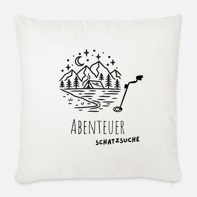 Abenteuer_Schatzsuche_Wald - Sofakissenbezug 45 x 45 cm - Naturweiß 