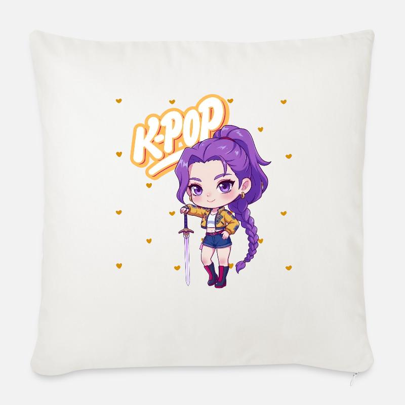 Kpop Girl - Sofakissenbezug 45 x 45 cm - Naturweiß 