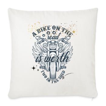 Moto ailée sur route libre - Housse de coussin décorative 45 x 45 cm - blanc nature - Devant
