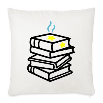Stack of Books Star Fantasy Reading Book Club - Sofa pillowcase 17,3'' x 17,3'' (45 x 45 cm) - natural white - Front