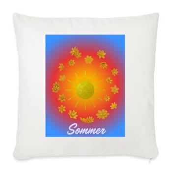 Sommer Sonne Glitzerblumen Muster - Sofakissenbezug 45 x 45 cm - Naturweiß  - Vorne