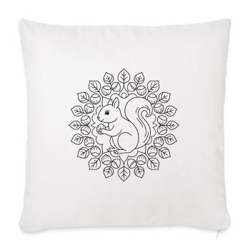 Squirrel Hazelnut Mandala for coloring - Sofa pillowcase 17,3'' x 17,3'' (45 x 45 cm) - natural white - Front