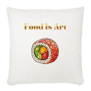 Food Is Art ... California Roll - Sofakissenbezug 45 x 45 cm - Naturweiß  - Vorne